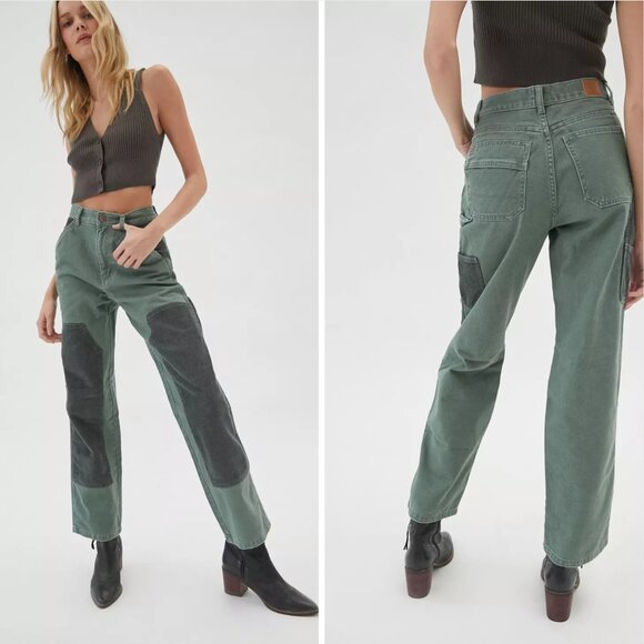 BDG Denim - BDG Urban Outfitters Jack High-Waisted Carpenter Jean – Olive Green Corduroy 25
